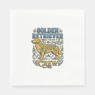 Golden Retriever-Shirt mit Vintage-Hunde-Liebhaber Serviette