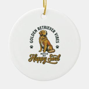Golden Retriever-Shirt Vintage-Gravur Hunde-Liebha Keramik Ornament