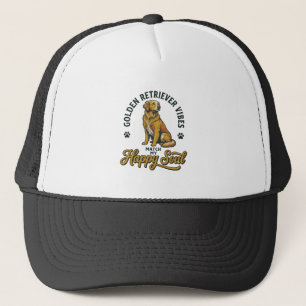 Golden Retriever-Shirt Vintage-Gravur Hunde-Liebha Truckerkappe