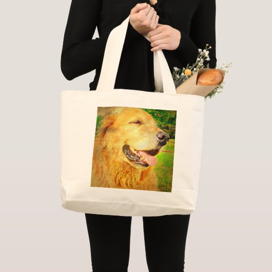 Golden Retriever Shopping Bag Jumbo Stoffbeutel (Vorderseite (Produkt))