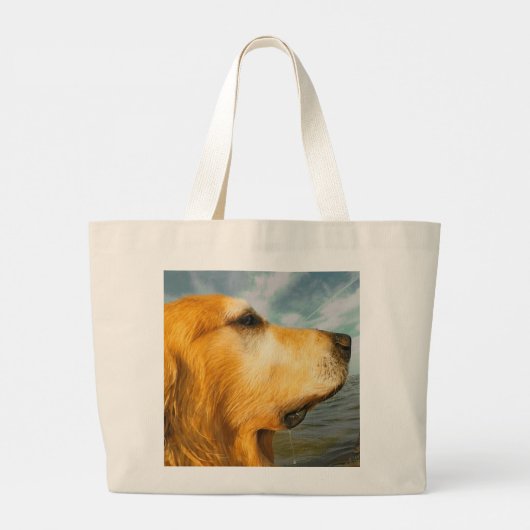 Golden Retriever Shopping Bag Jumbo Stoffbeutel (Rückseite)