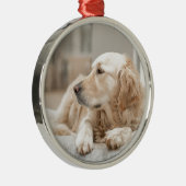 Golden Retriever Silbernes Ornament (Rechts)