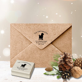 Golden Retriever Silhouette Address Gummistempel