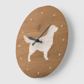Golden Retriever Silhouette Große Wanduhr (Winkel)