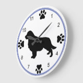 Golden Retriever Silhouette Große Wanduhr (Winkel)