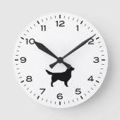 Golden Retriever Silhouette Runde Uhr (Vorderseite)
