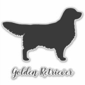 Golden Retriever Silhouette Vinyl Sticker (Vorderseite)