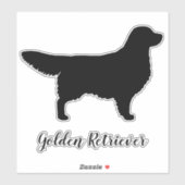 Golden Retriever Silhouette Vinyl Sticker (Blatt)
