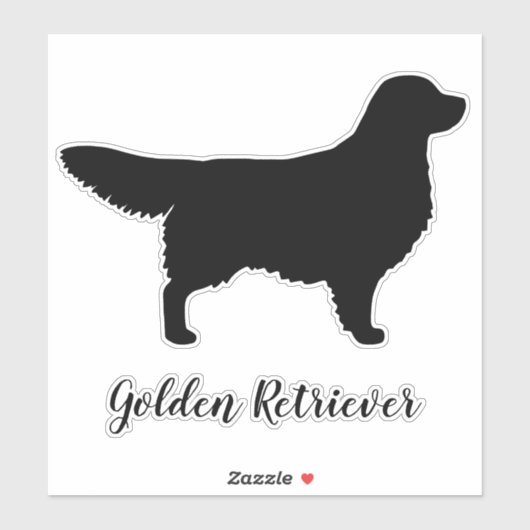 Golden Retriever Silhouette Vinyl Sticker (Blatt)
