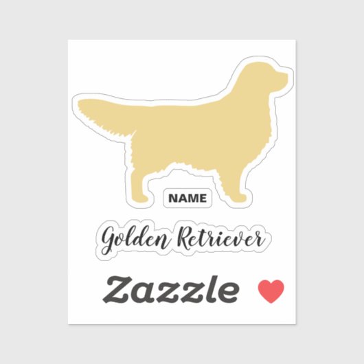 Golden Retriever Silhouette Vinyl Sticker (Blatt)