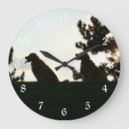 Golden Retriever Silhouette Wall Clock Große Wanduhr