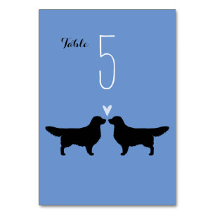 Golden Retriever Silhouetten Hochzeit Tischnummer