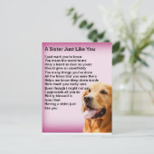 Golden Retriever - Sister Gedicht Postkarte (Stehend Vorderseite)