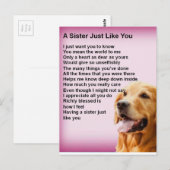 Golden Retriever - Sister Gedicht Postkarte (Vorne/Hinten)