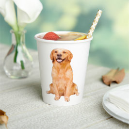 Golden Retriever Sitting - Adorable Design Pappbecher