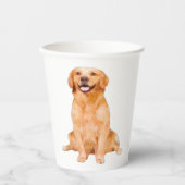 Golden Retriever Sitting - Adorable Design Pappbecher (Vorderseite)