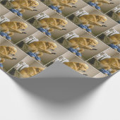 Golden Retriever Sitting On the Toilet Texting Geschenkpapier (Ecke)