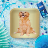 Golden Retriever Sitzen Pappteller (Party)