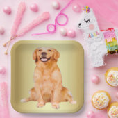 Golden Retriever Sitzen Pappteller (Party)