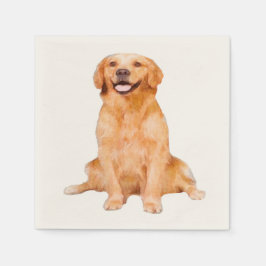 Golden Retriever Sitzen Serviette