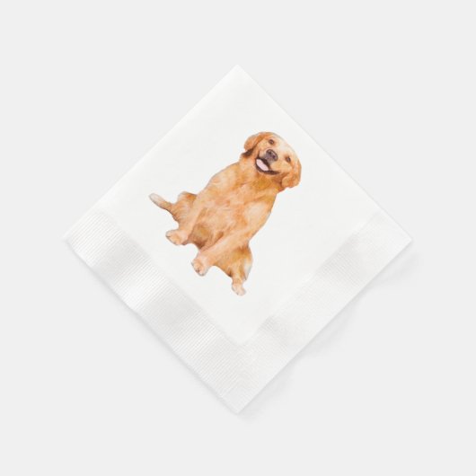 Golden Retriever Sitzen Serviette (Ecke)