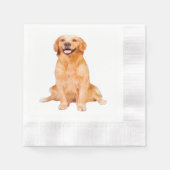 Golden Retriever Sitzen Serviette (Vorderseite)