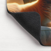 Golden Retriever sitzend vor dem Lüfter Mousepad (Ecke)