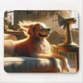 Golden Retriever sitzend vor dem Lüfter Mousepad (Vorne)