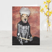 Golden Retriever Skelett von Fun Halloween Karte (Gelbe Blume)