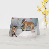 Golden Retriever Skiing Birthday Karte (Gelbe Blume)