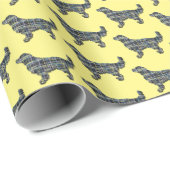 Golden Retriever Small Silhouette Grid White Wrapp Geschenkpapier (Rolleneckpunkt)