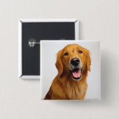 Golden Retriever Smile Button (Vorne & Hinten)