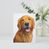 Golden Retriever Smile Postkarte (Stehend Vorderseite)
