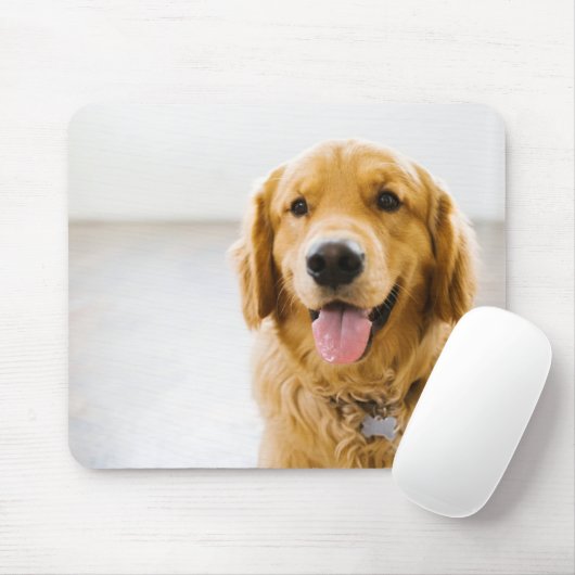 Golden Retriever Smiling Mousepad (Mit Mouse)