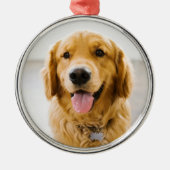 Golden Retriever Smiling Ornament Aus Metall (Vorne)