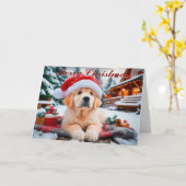 Golden Retriever Snow Welppy Weihnachtskarte Karte (Gelbe Blume)
