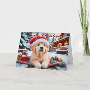 Golden Retriever Snow Welppy Weihnachtskarte Karte