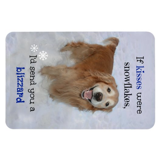 Golden Retriever Snowflake Kisses Magnet (Horizontal)