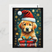 Golden Retriever Snowflakes Santa Dog Postkarte (Vorne/Hinten)