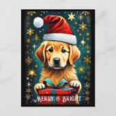 Golden Retriever Snowflakes Santa Dog Postkarte (Vorderseite)