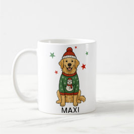 Golden Retriever Snowman Ugly Sweater Holiday Kaffeetasse