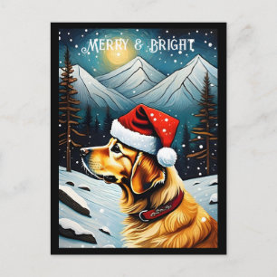 Golden Retriever Snowy Mountain Postkarte
