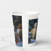 Golden Retriever Snowy Sleigh Weihnachtsdekor Pappbecher (Links)
