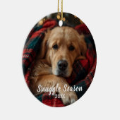 Golden Retriever Snugggle Season Keramik Ornament (Rechts)