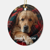 Golden Retriever Snugggle Season Keramik Ornament (Links)
