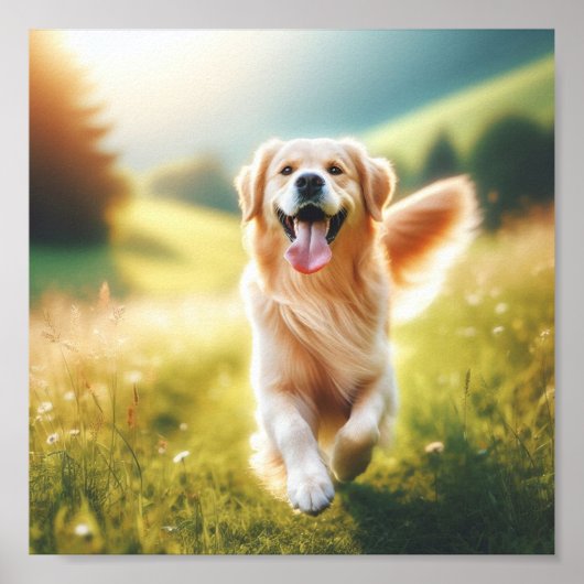 Golden Retriever - So glücklich Poster (Vorne)
