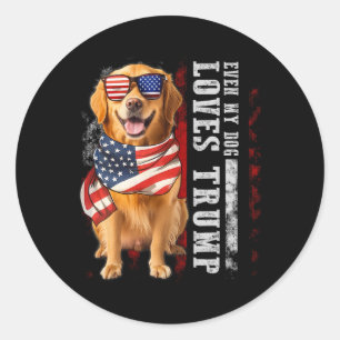 Golden Retriever sogar meine Hunde Lieben Trump Fu Runder Aufkleber