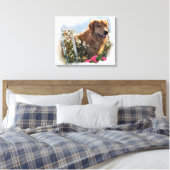 Golden Retriever Sommergarten Leinwanddruck (Insitu (Schlafzimmer))