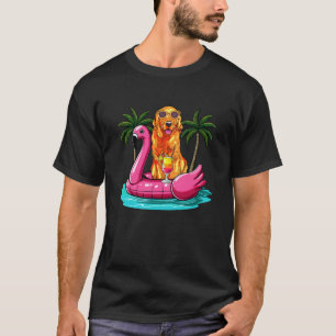 Golden Retriever Sonnenbrille Auf Flamingo Süß Flo T-Shirt