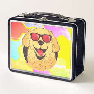 Golden Retriever Sonnenbrille Sommer Stylischer Hu Metall Brotdose